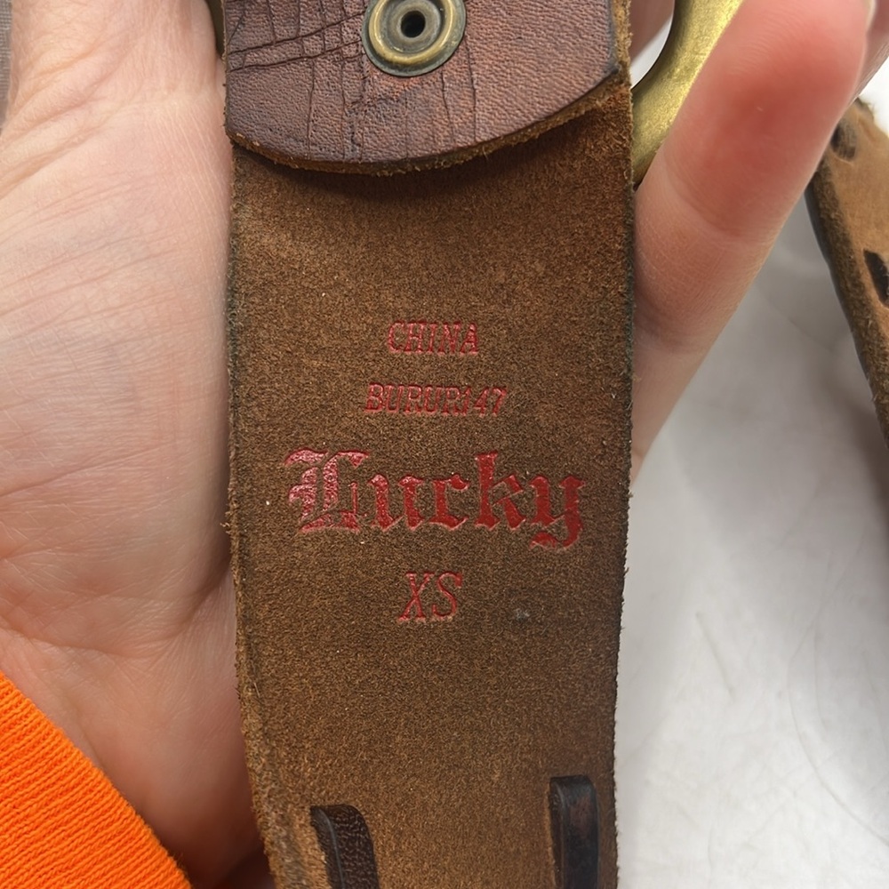 Lucky Brand Womens Belt Brown Leather Size XS Studded - Picture 3 of 9